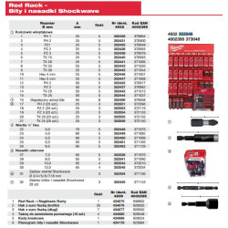 4932352646 MILWAUKEE SHOCKWAVE XL BITAI + GALAI. SU LIZDAIS+GRĘŽTUVAIS 1/4"+UCH.