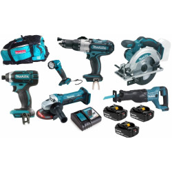 DLX6105T MAKITA.ZES.COMBO 18V (DTD152+DHP451+DSS610+DGA452+DJR186+DML815) DLX6105T