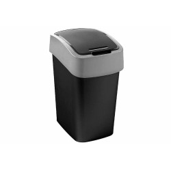 229415 CURVER ŠIUKŠLIŲ DĖŽĖ "FLIP BIN" 25L / JUODA / SIDABRINĖ