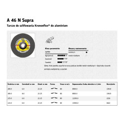 2226 K.Šlifavimo diskas 125 mm x 6,0 mm x 22,2 mm A46N Supra ALUM