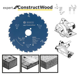 2608644136 BOSCH EXP.CONSTRUCT WOOD pjūklo diskas 160x20x24z MAT. SU KARBIDU, SU KONC. ITD