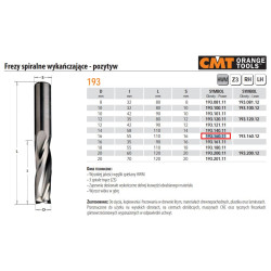 193.160.11 CMT FREZ SPI. D 16 I 55 L 110 Z 3 S 16. SPIRALINIS, DIDELIO GREIČIO, APDAILOS.