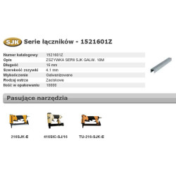 1521601Z BOSTITCH sąvaržėlės SJK 16 mm 10 m pločio 4,1 mm...