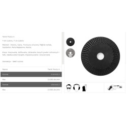 TT14 TARPOL tiesusis šlifuoklis FI 125 mm x 3 x 22,2 mm LINEAR T-14