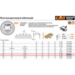 292.165.56H CMT HM pjūklo diskas 165x20x2,2/1,6 Z 56 Pjovimas, apdaila