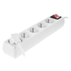 AW24646 "AWTOOLS WHITE HOUSEHOLD SUB-CONTRACTOR 5 SOCKET 3.0m WITH EARTH SOCKET, SOCKET OFF