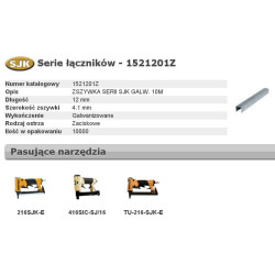 1521201Z BOSTITCH sąvaržėlės SJK 12mm 10M 4,1 mm pločio...