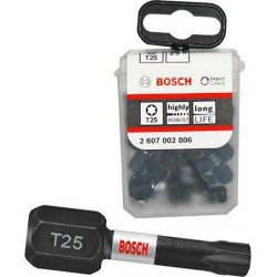 2607002806 BOSCH BIT IMP. T25 x 25mm 25vnt.