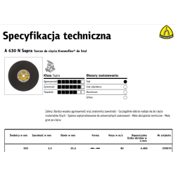 353324 K.MET diskas 350 mm x 2,5 mm x 25,4 mm A630N Supra