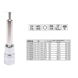 YT-04350 YATO SPLINE TIP veržliaraktis 1/2" M 5x100 mm