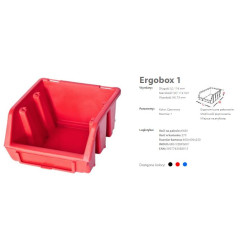 ERG1CZEPG001 PATROL ERGOBOX 1 RED, 116 x 112 x 75 mm