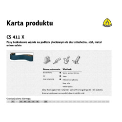 KBCS411X50X1000GR36 KLINGSPOR ELEKTRONINIAI RIEDILIAI CS411X 50mm x 1000mm gr. 36 /12 vnt. NERŪDIJANTIS PLIENAS