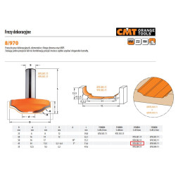 970.503.11 CMT FREZ HM A 3 D 45 d 34 I 13,5 R 3,2-6 ,4 S 12. DEKORATYVINIS...