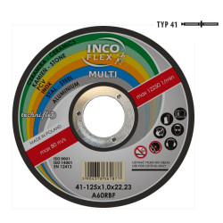 M415-125-1,6-22A46Rm METALINIS DISKAS INCOFLEX 125*1,6 MULTI METALAS / PVC / BETONAS.