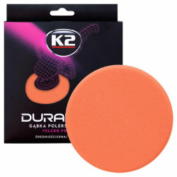 L612 K2 VIDUTINIO SUNKUMO ABRAZYVINĖ KEMPINĖ, KIETA. DURAFLEX - ORANŽINĖ VELCRO POLIRAVIMO KEMPINĖLĖ