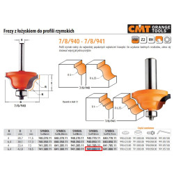 941.880.11 CMT HM FREZAVIMO ANTGALIS R 6,4 D 42,8 I 18,5 S 12... SKIRTA FREZOMS SU GUOLIAIS.