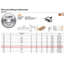 290.216.24M CMT HM pjūklas 216x30x2,8/1,8 su 24 % ilgio pjovimu