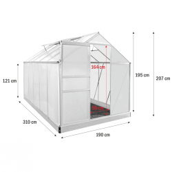 GM-HS-AG04B NAC GLASSROOM Polikarbonatas 310x190x195/121cm