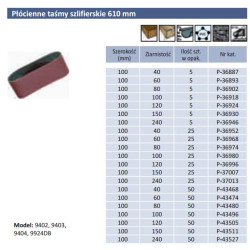 P-43527 Dugno juostos 100 x 610 mm gr. 240 50 vnt.