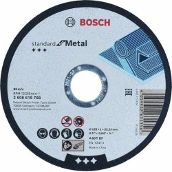 2608619768 BOSCH METAL TARGET 125 mm x 1,0 mm x 22 mm STANDARTAS METALUI