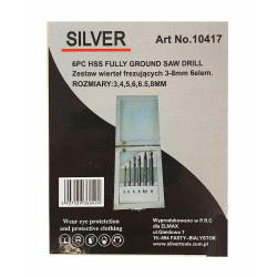 10417 Frezavimo grąžtų rinkinys 6vnt/SILVER 3-8mm....