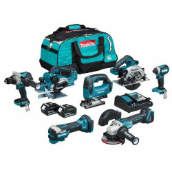 DLX7019TX1 MAKITA.COMBO.SET.SET.18V (DDF486+DGA504+DHS660+DJV182+DKP181+DTD153+DTM52) 2x5,0Ah Tote DLX7019TX1