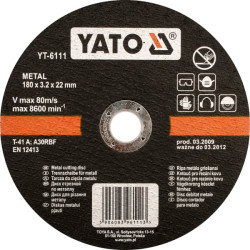 YT-5920 YATO METALO Pjovimo taikiklis 115x1,2x22mm 5920