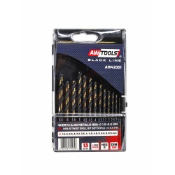 AW42001BL AWTOOLS METALO HSS GRĄŽTAI M2 KPL. 13vnt/1,5 - 6,5 mm/ PREMIUM