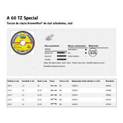 202400 K.MET DISC 115 mm x 1,0 mm 22,2 mm A60 TZ Specialus