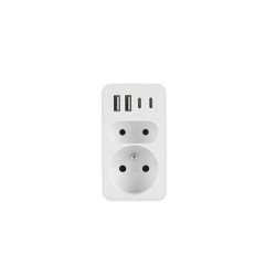 W-72026 DVIGUBAS jungtis 2xUSB + 2xUSB C