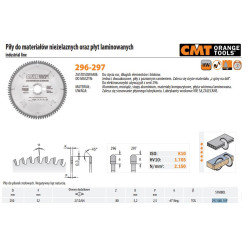 297.080.10P CMT PJŪKLAS HW D 250 F 32 Z 80 K 3,2/2,8 ... ALIUMINIS, LAMINATAS.