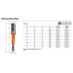 314.040.11 CMT grąžtas HW P D 4 I 30 L 70 S 10x26 %%RH