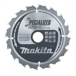 B-33043 MAKITA pjūklo diskas 185x30x16z SPECIALIZUOTA MEDIENA (SU RIEŠUTUKAIS IR PAVIRŠIAIS)