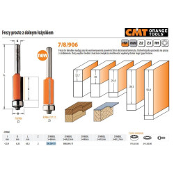 706.064.11 CMT FREZ HM I 25,4 D 6,35 S 6 DOLNE ŁOŻ. PROSTY.