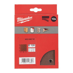 4932492760 MILWAUKEE šlifavimo popierius 115mm x 107mm 10 skylučių P80 /10vnt.