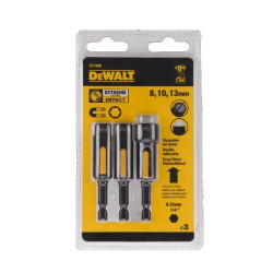 DT7460-QZ DEWALT KOŃCÓWKA Z NASADKĄ KOMPLET 3szt. 8,10,13mm SAMOCZYSZCZĄCE