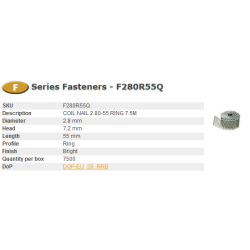 F280R55Q BOSTITCH NAILS F 2.80-55 R Q 7,5 m...
