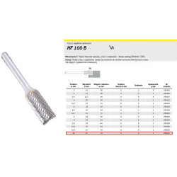 295622 K.FREZ Z WĘG.SPIEKA.HF 100 B/16mm/622 WALEC FI 16,0x25mm, trzpień 6mm,TYP ZYAS
