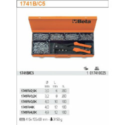 1741B-C5 BETA kniedijimo staklės 1741B + kniedžių rinkinys 700 vnt.