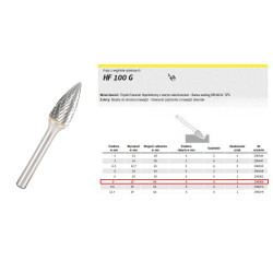 296066 K.FREZ Z WĘG.SPIEKA.HF 100 G /8mm/066 HIPERBOLA FI 8,0x19mm,TRZ.6mm,TYP SPG