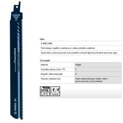 2608653182 BOSCH S1155CH 225mm METAL /CARBIDE 1vnt. SUNKUS METALAS