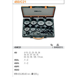 450-C21 BETA skylių pjūklų rinkinys 19-114mm/21vnt...