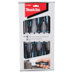 E-10506 MAKITA ZESTAW WKRĘTAKÓW  6szt.  (SL4,0 x 100 / SL5,5 x 100 / SL6,5 x 100 / SL8 x 100 / PH1 x 100 / Ph2 x 100)