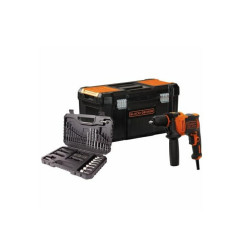 BEH710KA80-QS BLACK+DECKER KĖDINIS gręžtuvas 710W+ PRIEDAI 80 ELEMENTŲ. DĖŽUTĖ