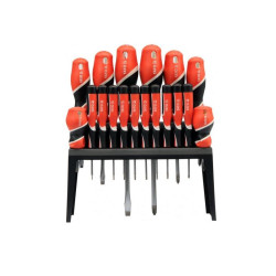 YT-25982 YT.DRIVERS KIT.18vnt. STOVAS 25982 S2 58 HRC, PLOKŠČIAS / KRYŽMINIS / TORX.