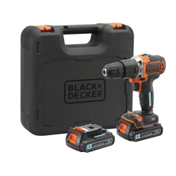 BDCHD18KBST-QW BLACK+DECKER 18V 2x1,5 Ah BLUETOOTH smūginis gręžtuvas/suktuvas CASE BDCHD18KBST