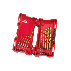 4932478900 MILWAUKEE METAL HSS-G TIN DRILL HANDLE HANDLE PACK 10 PACK + END SET 33vnt.