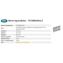 PT28R50G12 BOSTITCH VINYS PT 280-50 ŽIEDAS G12 2,2 M