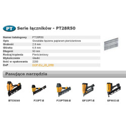 PT28R50 Įveržiamieji veržliarakčiai 33` 50 mm žiedas 2,2 m