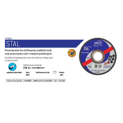 M41-125-3.2-22A30R METALINIS DISKAS INCOFLEX 125*3.2 .